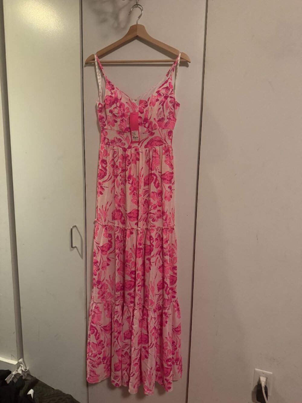 Lilly Pulitzer Pink Floral Tiered Maxi Dress Size 00 Melody NWT - Picture 5 of 8